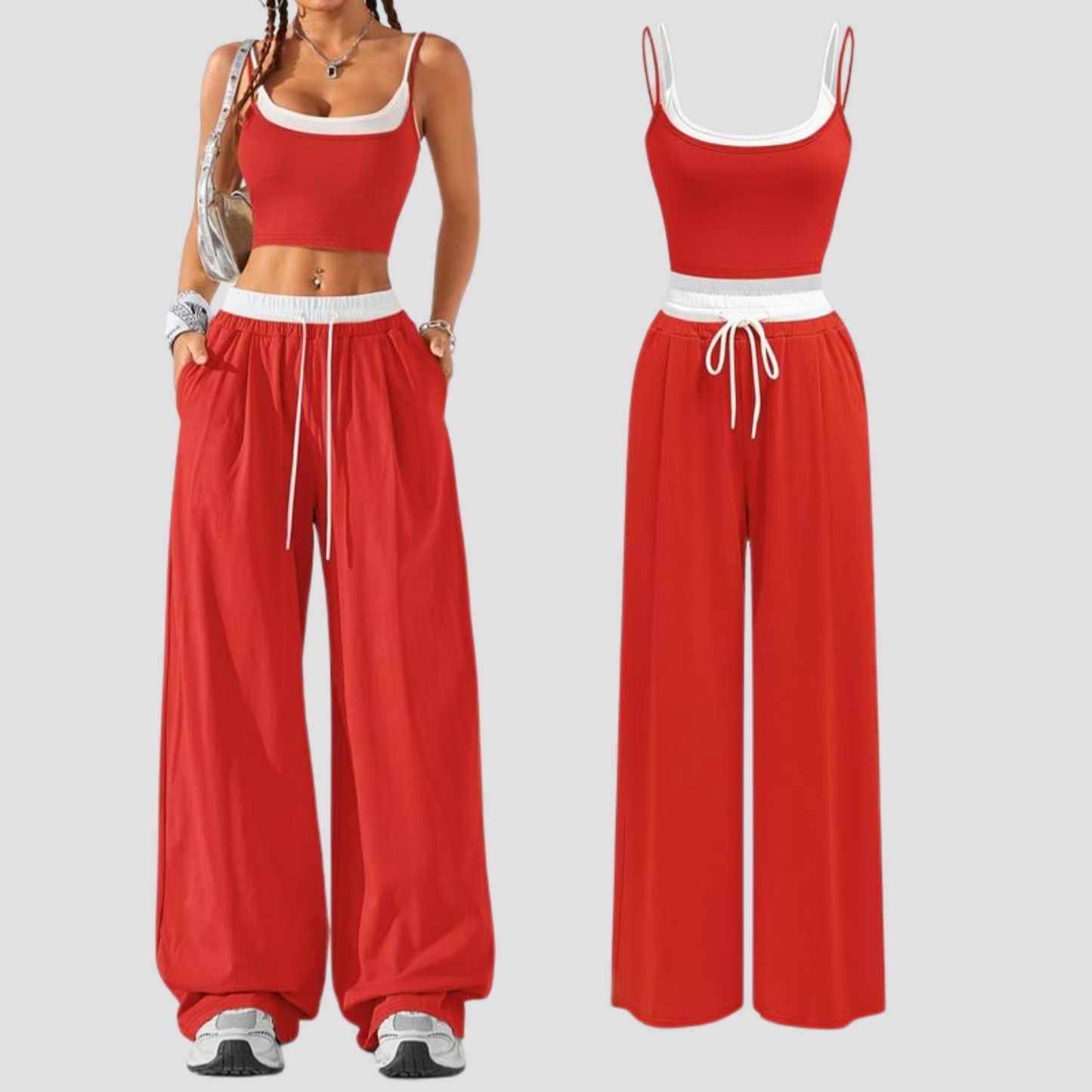 Velluna Colorblock Cami Set