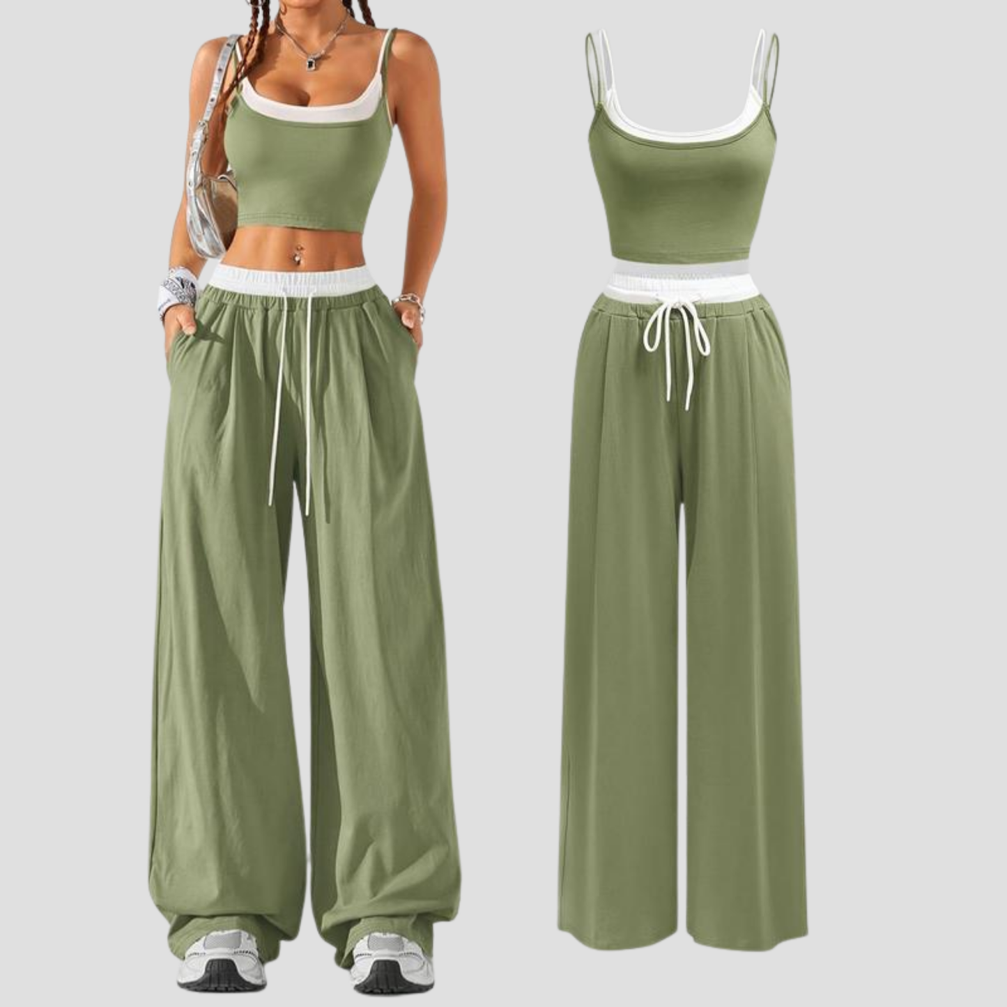 Velluna Colorblock Cami Set