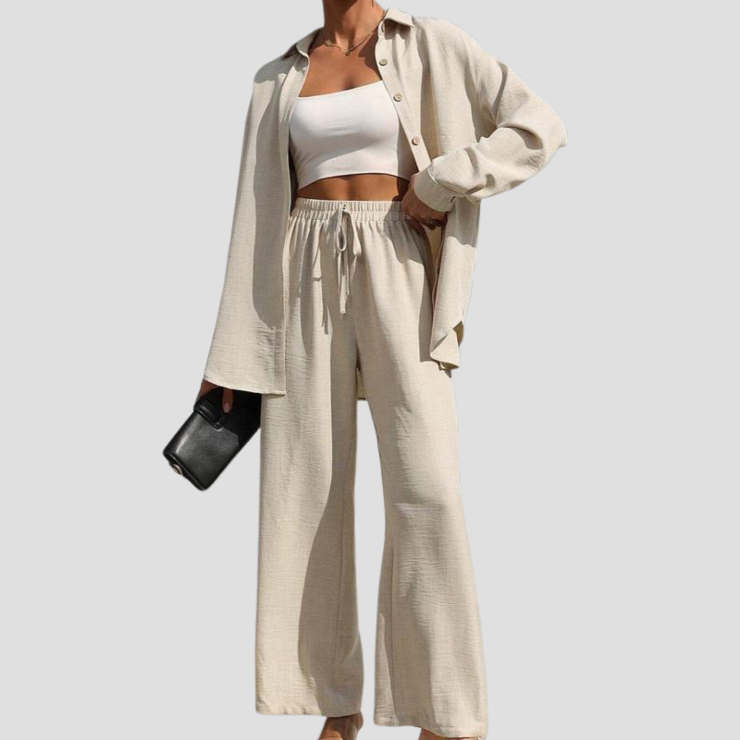 Velluna Chic Buttoned Set
