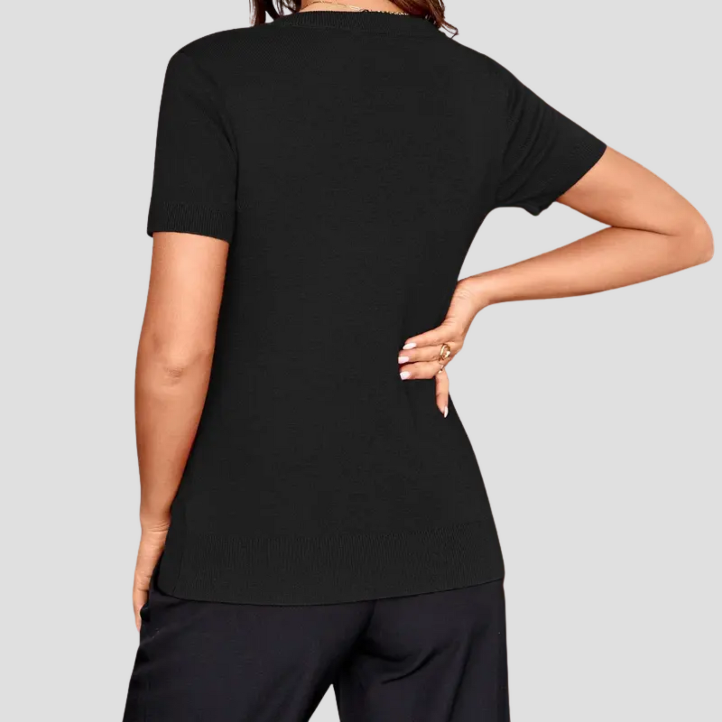Velluna Velouré Soft V-Neck Sweater