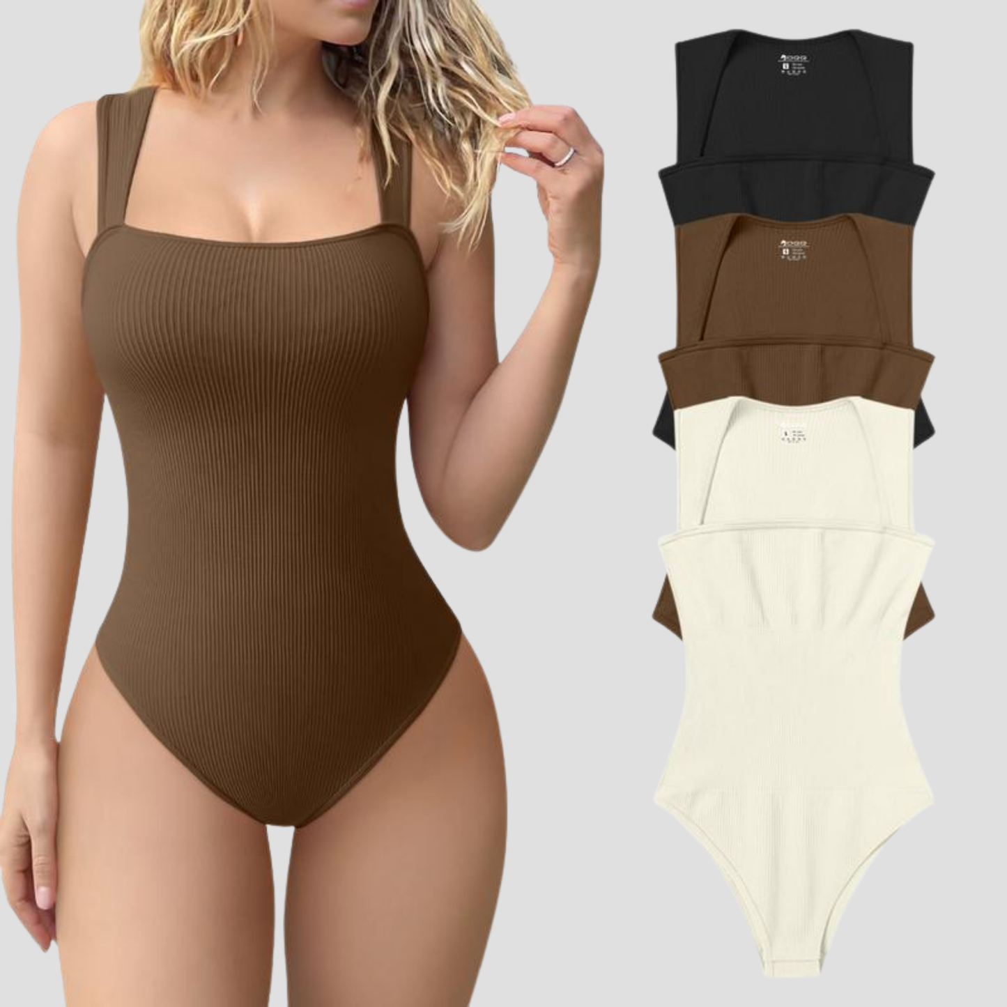 Velluna Square Rib Bodysuit