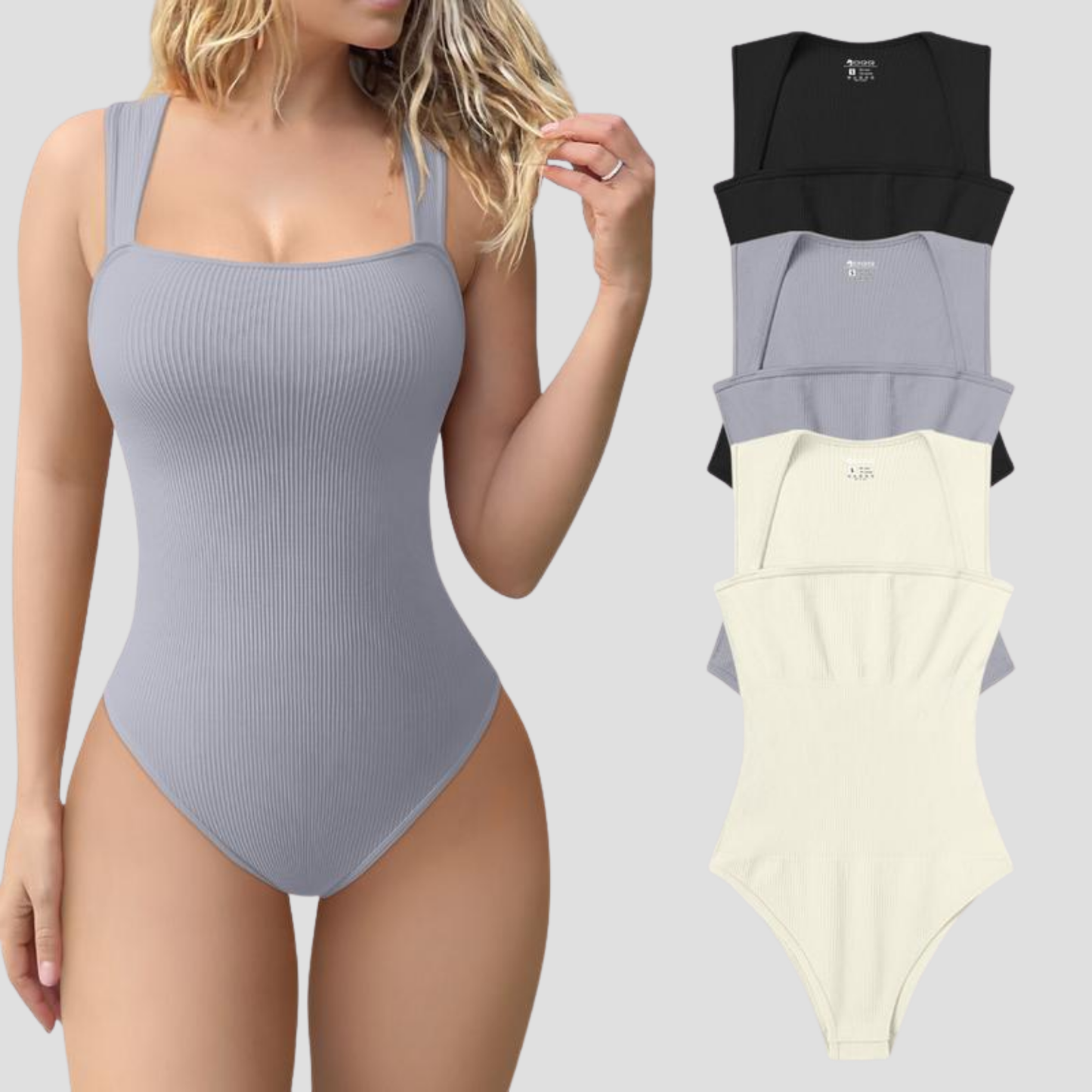 Velluna Square Rib Bodysuit