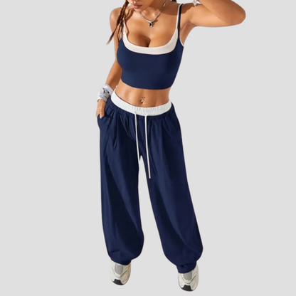 Velluna Colorblock Cami Set