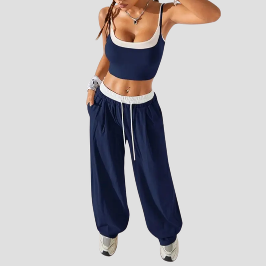 Velluna Colorblock Cami Set
