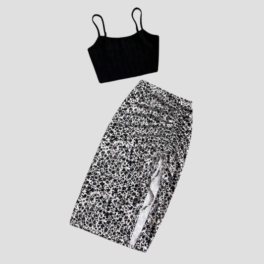 Velluna Elegant Skirt Set