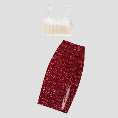 Velluna Elegant Skirt Set