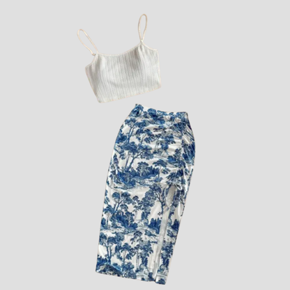 Velluna Elegant Skirt Set
