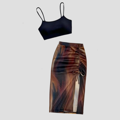 Velluna Elegant Skirt Set