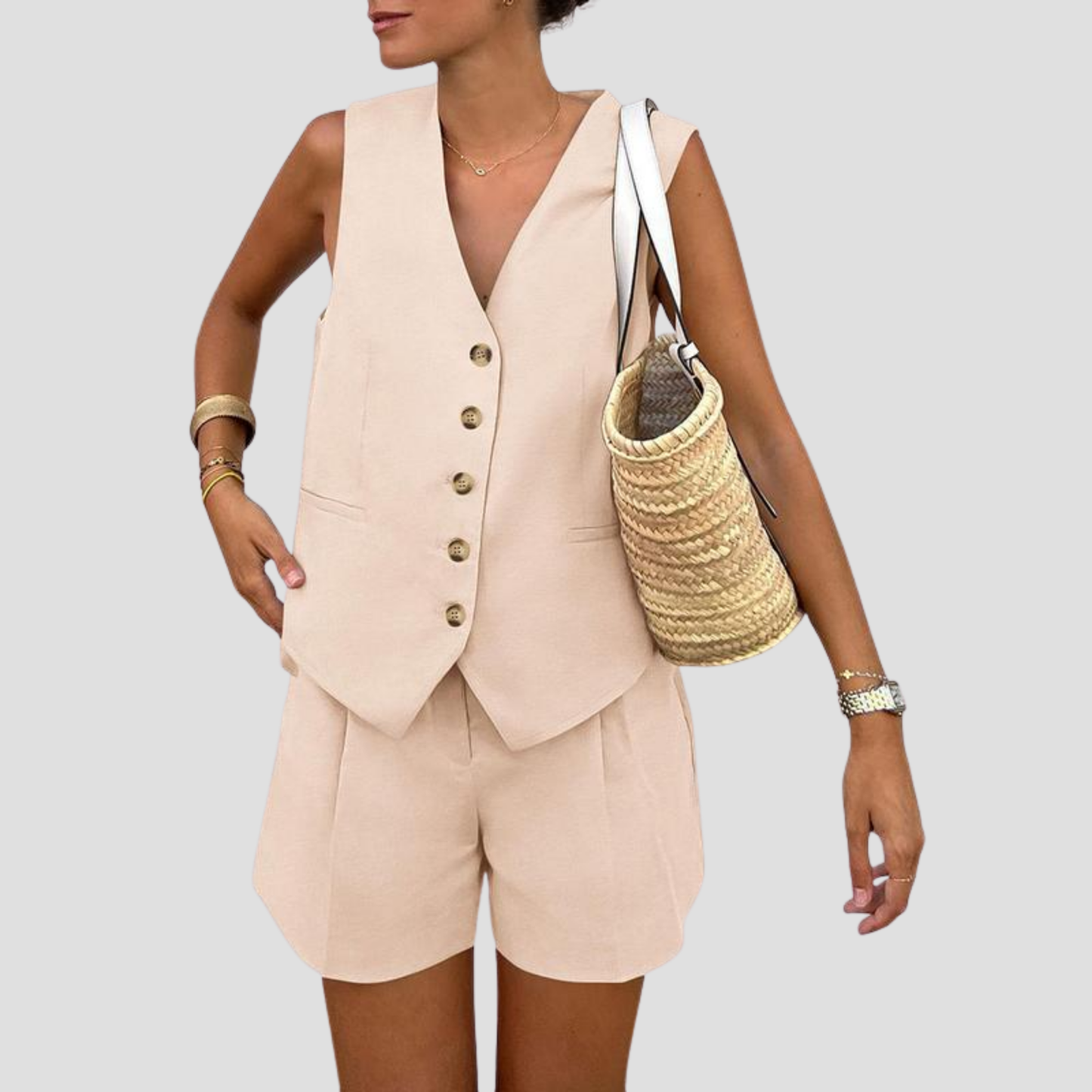 Velluna Chic V-Neck Set