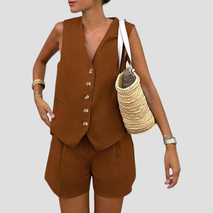 Velluna Chic V-Neck Set
