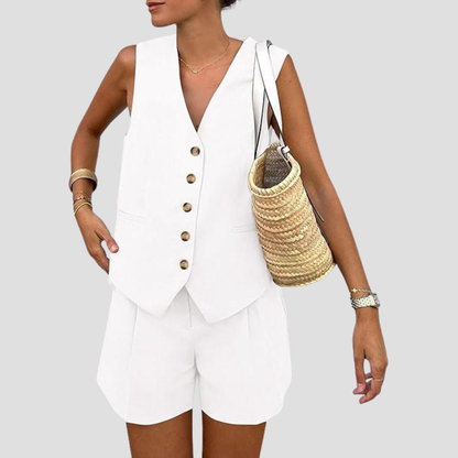 Velluna Chic V-Neck Set