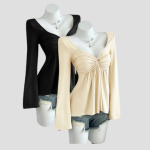 Velluna Sleek V-Neck Top