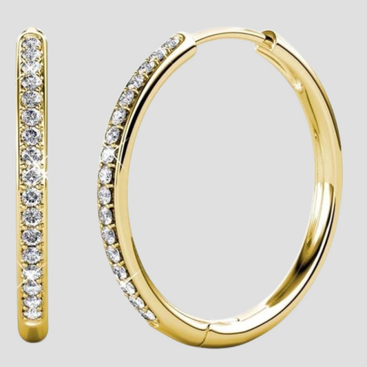 Velluna Dainty Crystal Hoops