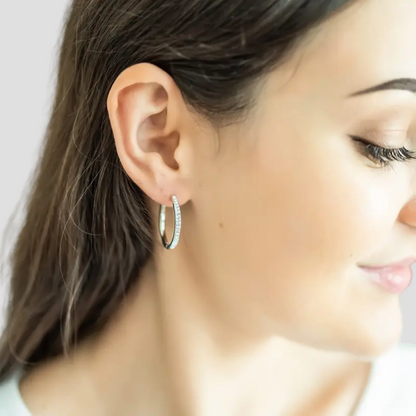 Velluna Dainty Crystal Hoops